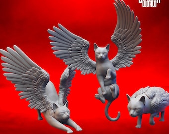 Tressym Winged Cat Mini Set Dungeons and Dragons Miniature for Tabletop RPGs