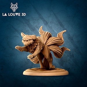Kitsune 2 • Dangerous Monsters • by La Louve 3D | Dungeons and Dragons | D&D | Tabletop Games | Wargames | Resin Miniature