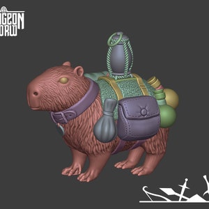 22mm Capybara Mount for Dungeons and Dragons | D&D | Pathfinder | DnD | Tabletop Games | Wargames | Resin Miniature | Clay's Kiln