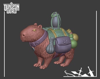22mm Capybara Mount for Dungeons and Dragons | D&D | Pathfinder | DnD | Tabletop Games | Wargames | Resin Miniature | Clay&#39;s Kiln