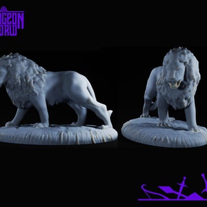 28mm Lion | Familiar | Companion for Dungeons and Dragons | D&D | M3DM | RPG | DnD | Tabletop Games | Wargames | Resin Miniature