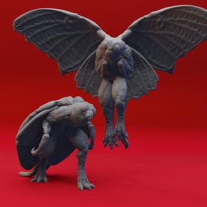 Mothman (2 Poses) by Yasashii Kyojin Studio for Dungeons and Dragons | D&D | DnD | Tabletop | Wargames | Resin Miniature