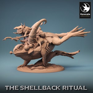 Toad Mount Jump (3 Poses) • The Shellback Ritual • by Rescale Miniatures | Dungeons and Dragons | D&D | Tabletop Games | Wargames