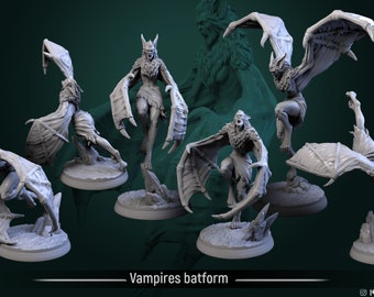 Vampires Batform (6 Poses) • Castle Of Blood • by White Werewolf Tavern | Dungeons and Dragons | Tabletop Games | Wargames | Resin Miniature