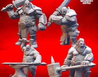 Fire Giants Mini Set Dungeons and Dragons Miniature for Tabletop RPGs
