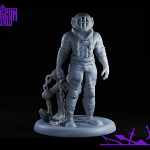 32mm Holy Diver | Scuba for Dungeons and Dragons | D&D | Pathfinder | RPG | 5e | DnD | Tabletop Games | Wargames | Resin Miniature | M3DM