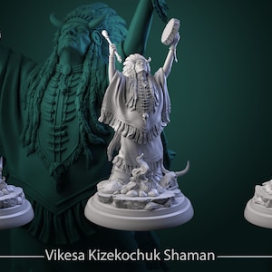 Vikesa Kizekochuk Shaman • Prairie Legends • by White Werewolf Tavern | Dungeons and Dragons | Tabletop Games | Resin Miniature