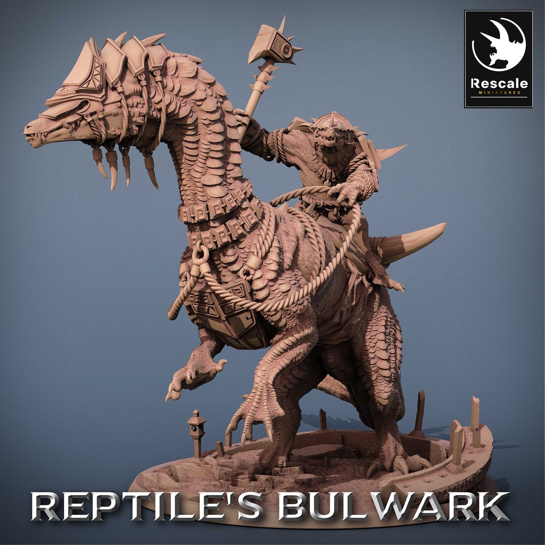 Citadel Riding Lizard Lizardfolk Dino Mount Miniature Set for Dungeons and Dragons Tabletop ...