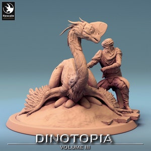 Oviraptors (7 Poses) • Dinotopia Pt 3 • by Rescale Miniatures | Dungeons and Dragons | D&D | Tabletop Games | Wargames | Resin Miniature