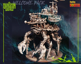 Crab Pirates Ship (Undead) by Print Your Monsters | Dungeons and Dragons | D&D | DnD | Tabletop Games | Wargames | Resin Miniature