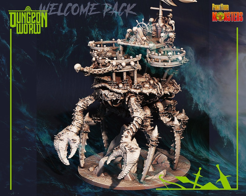 Crab Pirates Ship morts-vivants par Print Your Monsters Donjons et Dragons D&D DnD Jeux de table Jeux de guerre Résine Miniature image 1