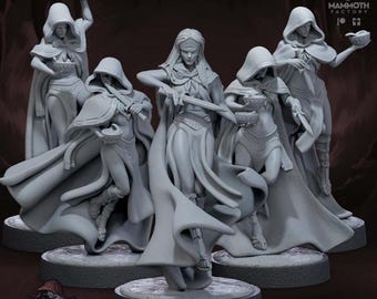 Female Rogue Assassin Mini Set for Dungeons and Dragons Tabletop RPG