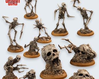 Skeleton Undead Mini Set for Dungeons and Dragons Tabletop RPG