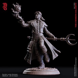 Nuvian, Lunar Sorcerer • The Crimson Calamity • by Flesh Of Gods | Dungeons and Dragons | Tabletop Games | Wargames | Resin Miniature