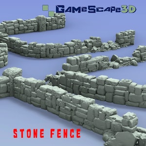 Stone Fences (OPENLOCK) by Gamescape3D | Dungeons and Dragons | D&D | Wargames | DnD | Tabletop Games | Scatter Terrain