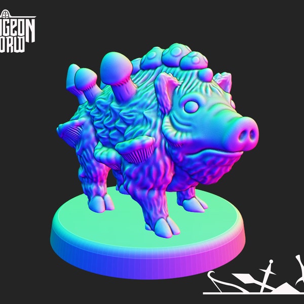 Spore Boar for Dungeons and Dragons | D&D | Pathfinder | DnD | Tabletop Games | Wargames | Resin Miniature | Clay's Kiln
