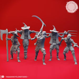 Scarecrows (5 Poses) by Yasashii Kyojin Studio for Dungeons and Dragons | D&D | DnD | Tabletop | Wargames | Resin Miniature