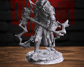 Tempest Cleric-miniatuur voor Dungeons and Dragons-tablet-RPG