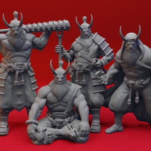 Onis (4 Poses) by Yasashii Kyojin Studio for Dungeons and Dragons | D&D | DnD | Tabletop | Wargames | Resin Miniature