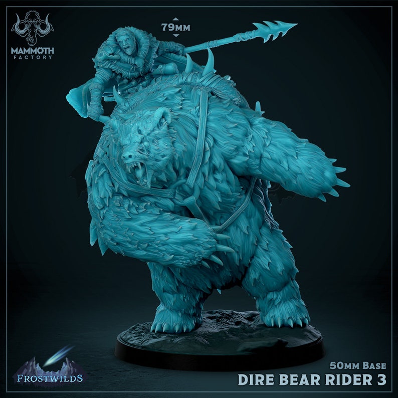 Dire Bear Riders Mounted Viking Warriors Miniatures for Dungeons and ...