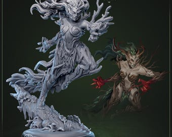 Dark Forest Dryad Druid Miniature for DnD Tabletop RPG