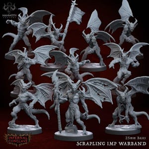 Imp Demon Swarm Miniature Set Infernal Imps DnD Tabletop RPG