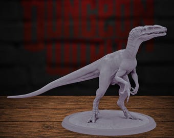 Raptor Dino Velociraptor Miniature Set for Dungeons and Dragons Tabletop RPG