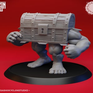 Brawler Chest Mimic by Yasashii Kyojin Studio for Dungeons and Dragons | D&D | DnD | Tabletop | Wargames | Resin Miniature