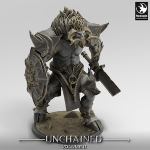Minotaur Walk (4 pozy) • Unchained II • autorstwa Rescale Miniatures | Dungeons and Dragons | D&D | Gry planszowe | Gry wojenne | Miniatura z żywicy