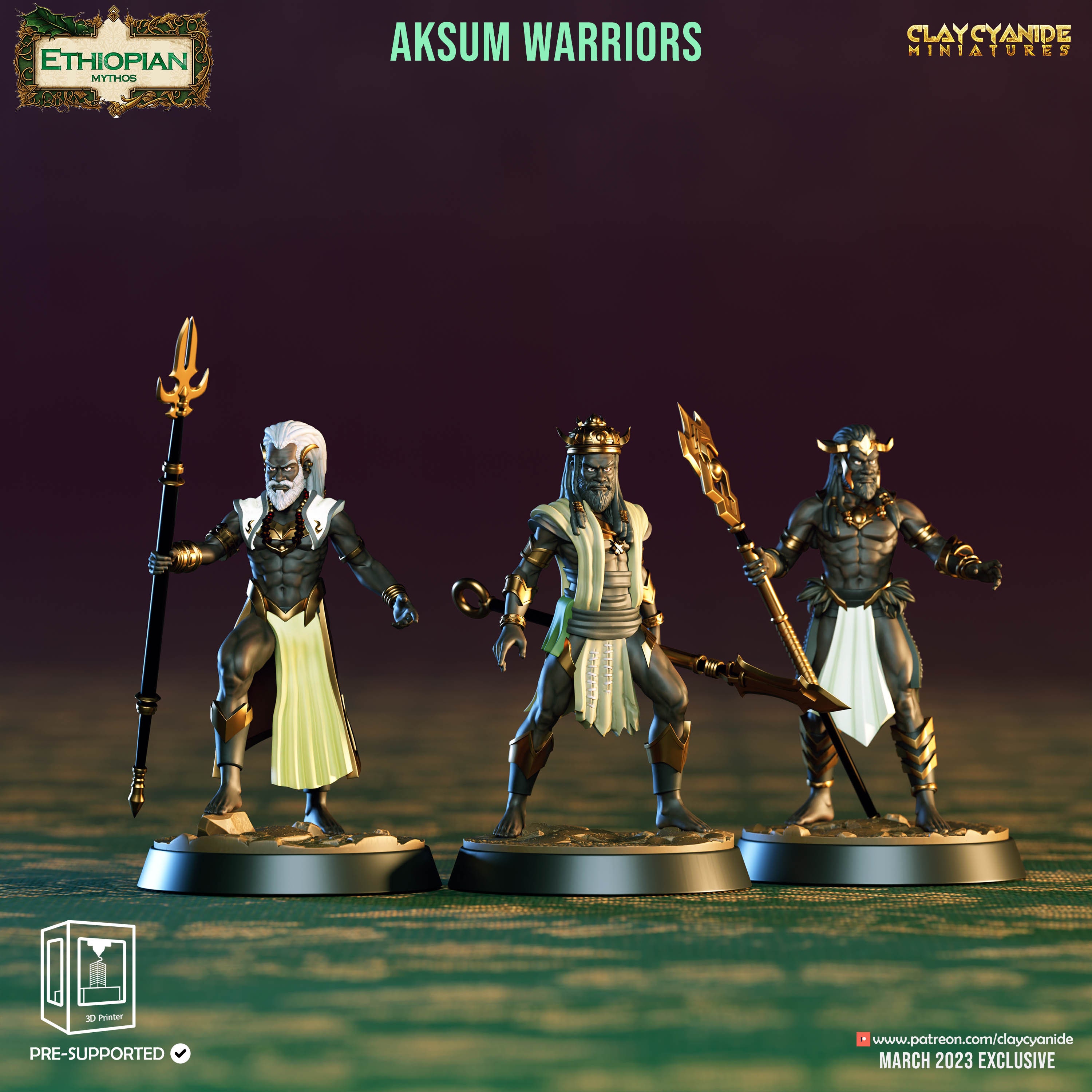 Aksum Warriors • Ethiopian Mythology • by Clay Cyanide