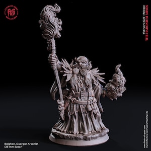 Duergar Arsonist Dwarf Mage Miniature for Dungeons and Dragons Tabletop RPG