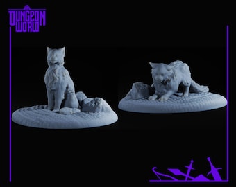 16mm Cat Companion | Familiar for Dungeons and Dragons | D&D | RPG | DnD | Tabletop Games | Wargames | Resin Miniature | 28mm Gaming | M3DM
