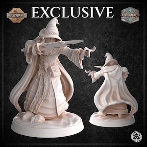 Menselijke tovenaar voor kerkers en draken | Verkenner | DnD | Wargames | Harsminiatuur | 28 mm gaming | Miniatuur tafelblad | M3DM