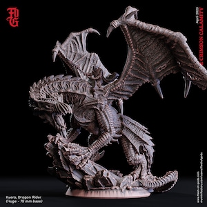 Kyera, Dragon Rider • The Crimson Calamity • by Flesh Of Gods | Dungeons and Dragons | Tabletop Games | Wargames | Resin Miniature