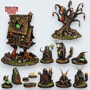 Witch Coven Mini Set Dungeons and Dragons Miniatures for Tabletop RPGs