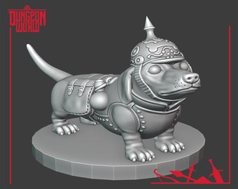 Daring Dachshund | Dachshund Companion for Dungeons and Dragons | D&D | DnD | Tabletop Games | Wargames | Resin Miniature | Clay&#39;s Kiln