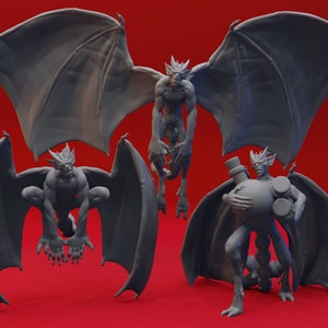 Imps (3 Poses) by Yasashii Kyojin Studio for Dungeons and Dragons | D&D | DnD | Tabletop | Wargames | Resin Miniature