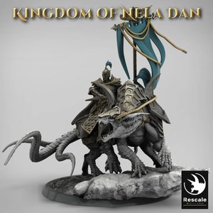 Siri Mounted Banner Turn • Kingdom of Nela Dan • by Rescale Miniatures | Dungeons and Dragons | D&D | Tabletop Games | Wargames