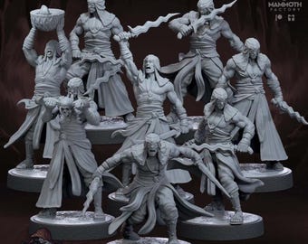 Death Cultist Warrior Mini Set for Dungeons and Dragons Tabletop RPG