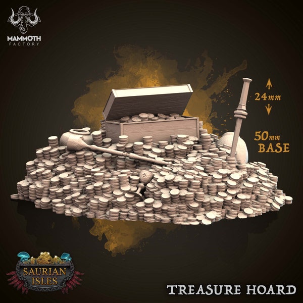 Treasure Hoard • Saurian Isles • by Mammoth Factory | Dungeons and Dragons | Tabletop Games | Resin Miniature