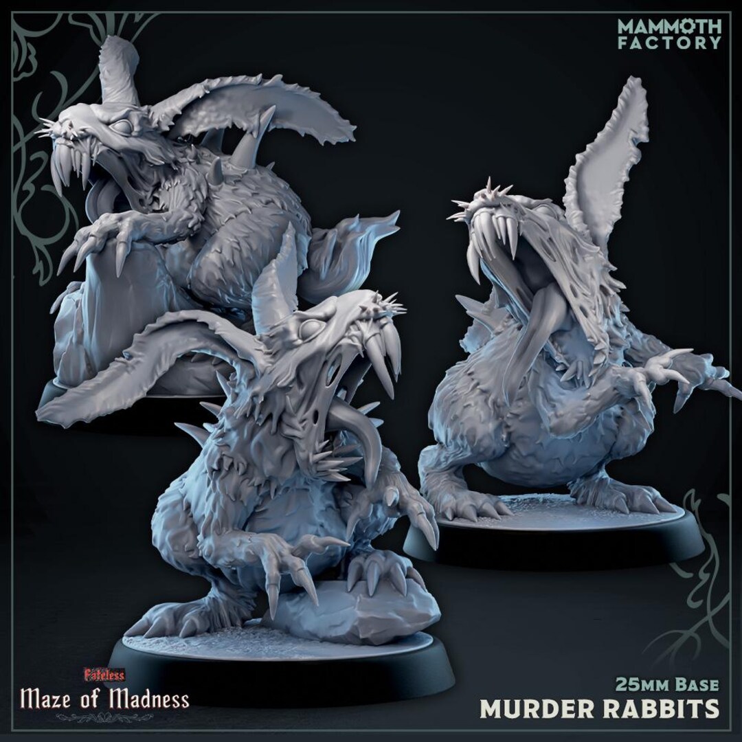 Murder Rabbits (3 Poses) • Maze of Madness • by Mammoth Factory ...