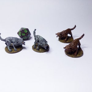 Wolfpack | Wolves 4x Pcs for Dungeons and Dragons Handpainted Miniatures | D&D | Pathfinder | RPG | 5e | DnD | Tabletop Games | Wargaming