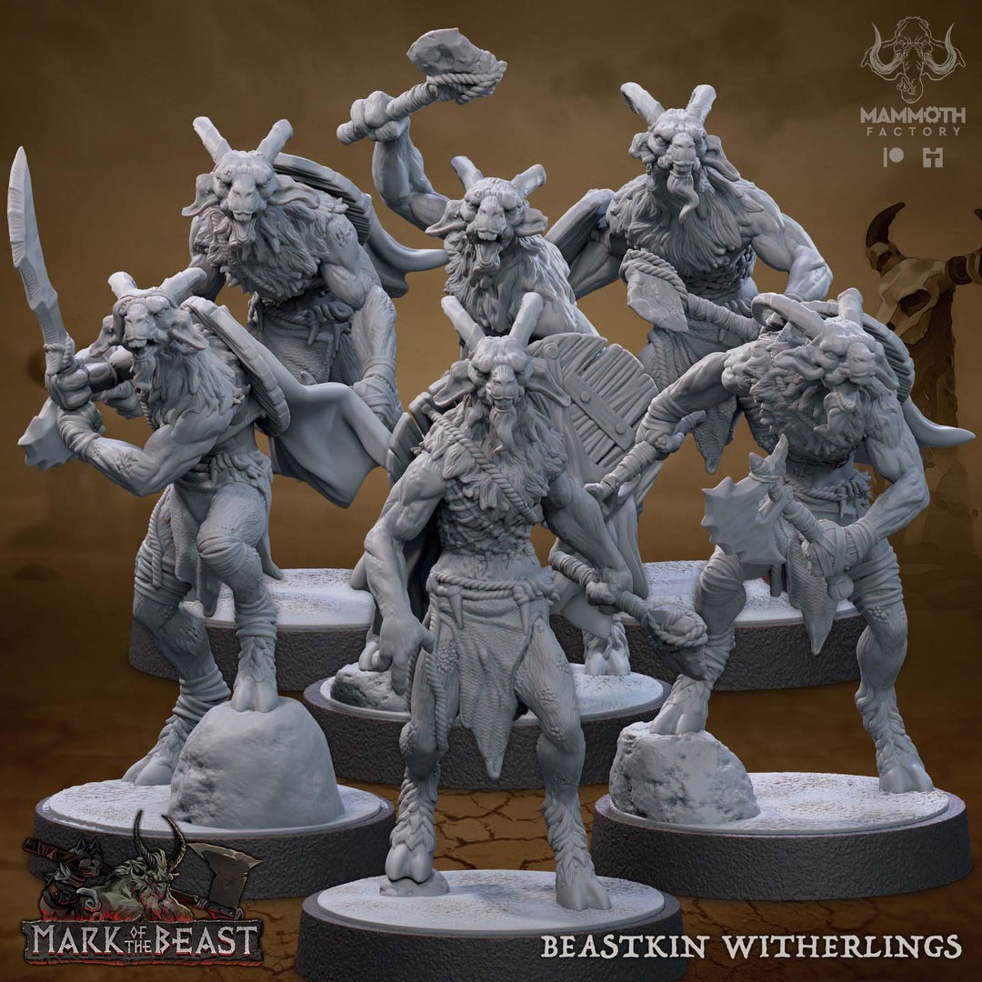 Beast Kin 5e Cursed Beastkin Witherlings Miniature Set for Dnd Tabletop RPG - Etsy