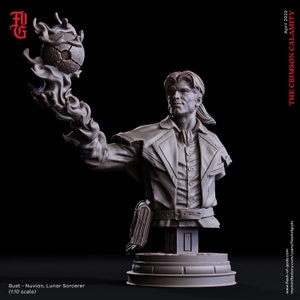 Nuvian, Lunar Sorcerer Bust • The Crimson Calamity • by Flesh Of Gods | Dungeons and Dragons | Tabletop Games | Wargames | Resin Miniature