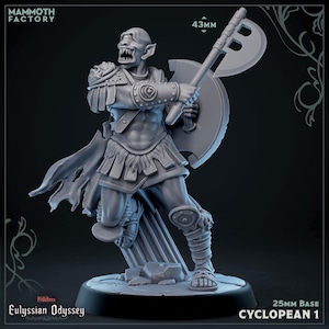 Cyclopean (5 Poses) • Eulyssian Odyssey • by Mammoth Factory | Dungeons and Dragons | Tabletop Games | Resin Miniature
