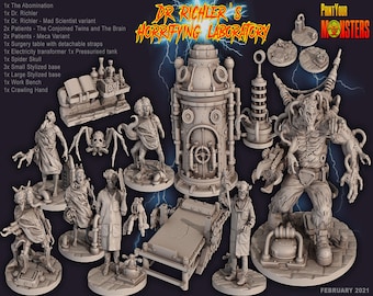 Dr. Richler&#39;s Horrifying Laboratory por Print Your Monsters / Dungeons and Dragons / D&D / DnD / Juegos de mesa / Wargames / Miniatura de resina