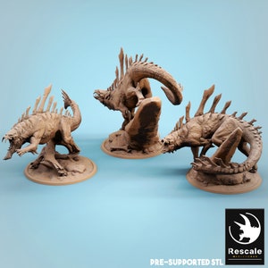 Marauders (3 Poses) • Crater of Infernus • by Rescale Miniatures | Dungeons and Dragons | D&D | Tabletop Games | Resin Miniature