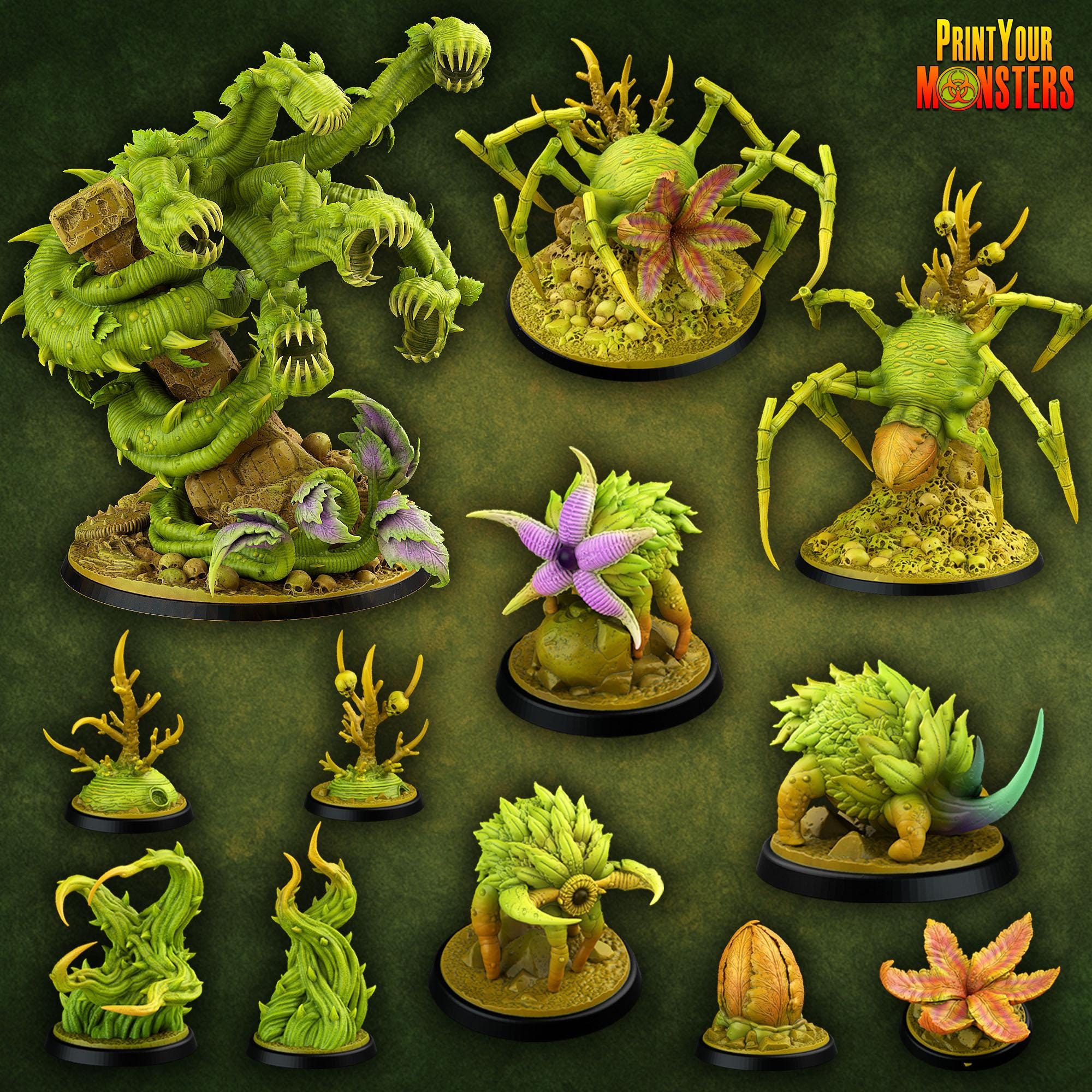コリシアン ミニチュアーズ 緑台座 セット 植物モンスターミニセット ダンジョンズ＆ドラゴンズ ミニチュア