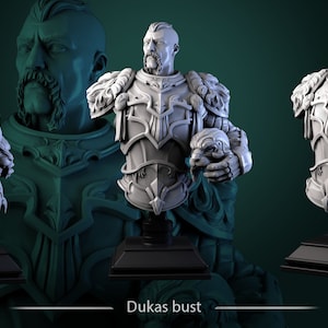 Dukas Bust • Order of the Golden Fury • by White Werewolf Tavern | Dungeons and Dragons | Tabletop Games | Wargames | Resin Miniature