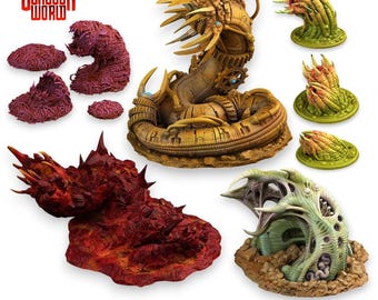 Giant Worm Monster Mini Set for Dungeons and Dragons Tabletop RPG